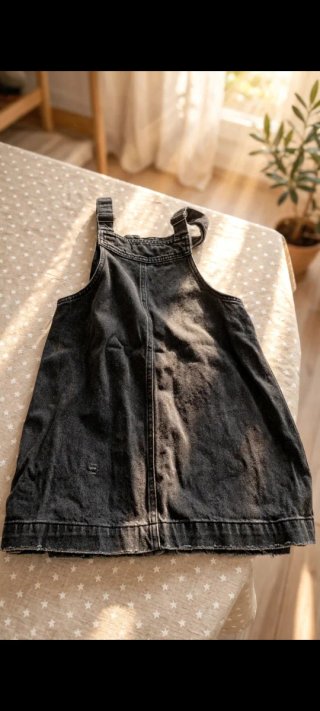 Vestido Peto Vaquero Negro 9-10años