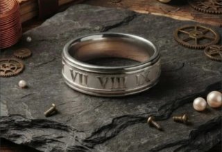 Anillo de Acero con Números Romanos