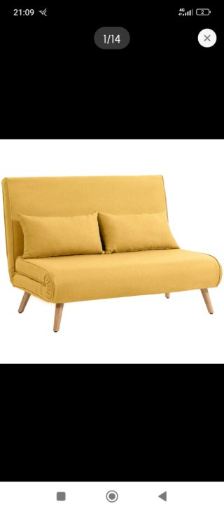 Sofá Cama Plegable Amarillo
