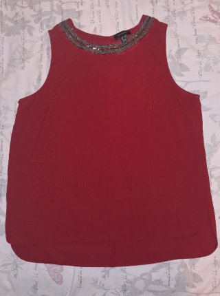Camiseta sin mangas burdeos Atmosphere
