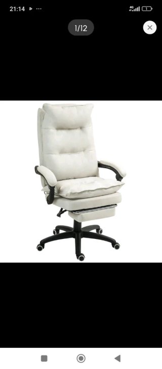 Silla de escritorio ergonómica blanca
