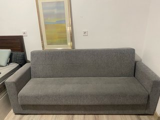 Sofá Cama con Almacenaje Gris