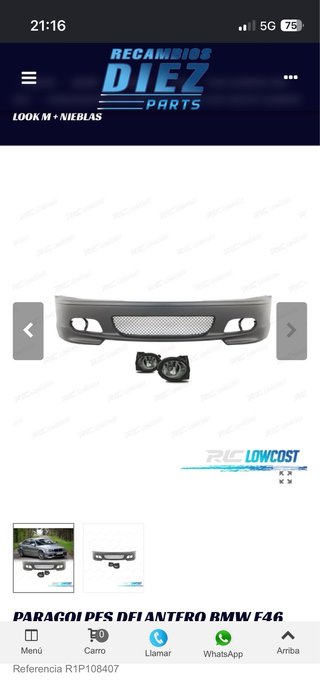 Parachoques M para BMW E46 con antinieblas