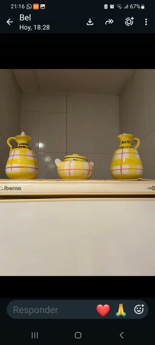 Set de Aceiteras y Azucarero de Cerámica