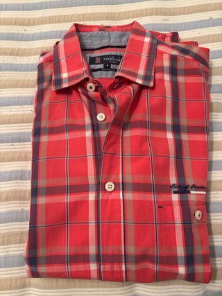 Camisa Lion of Porches Cuadros Roja Talla S