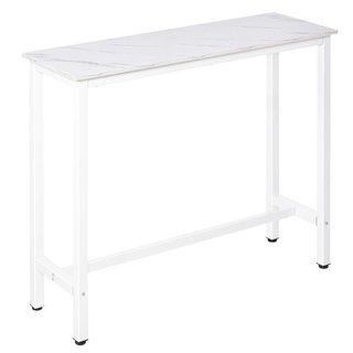 Mesa Bar Alta 120cm Efecto Mármol Blanco