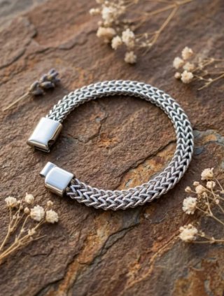 Pulsera de Acero Trenzado con cierre de imán