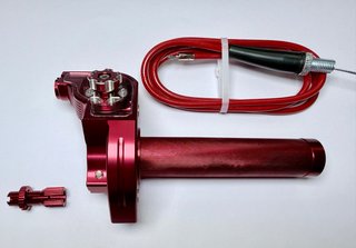 Puño gas rapido Racing aluminio Rojo