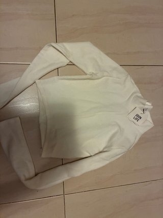 Top de canalé blanco Bershka