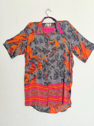 Camisa de seda estampada