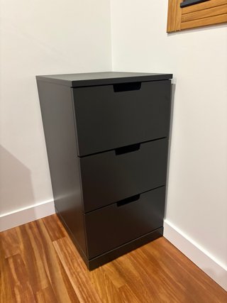 Cajonera Negra de 3 Cajones