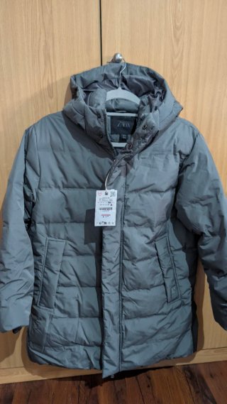 Abrigo de Plumas Zara Gris