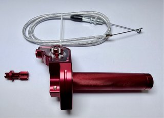 Puño gas rapido Racing aluminio Rojo