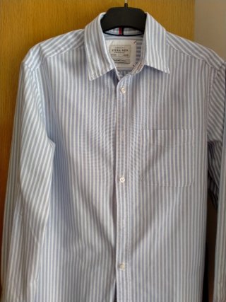 Camisa Sfera de Rayas Azul y Blanca Talla S
