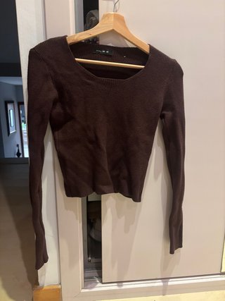 Camiseta de manga larga marrón