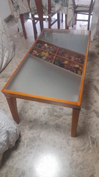 Mesa de centro con vitrina