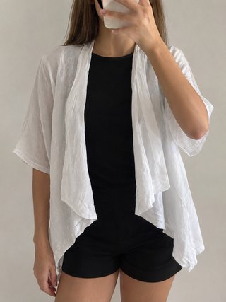 Kimono de Lino Blanco Talla S