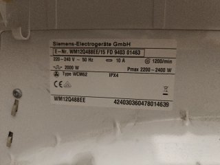Lavadora Siemens 8kg - Para reparar/piezas (A PIE