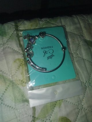 Pulsera con Abalorios Plateada acero inoxidable
