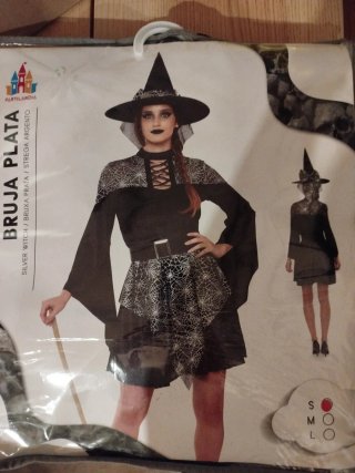 Disfraz Bruja Plata Partilandia Talla S