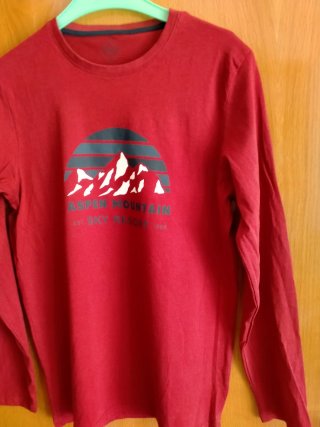 Camiseta Manga Larga Roja Aspen Mountain