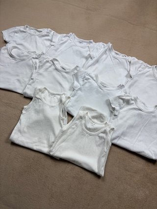 Lote de 10 Bodys Blancos Talla 98-104