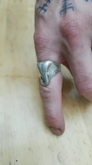 Anillo sello elefante plata 925, trompa enrollada