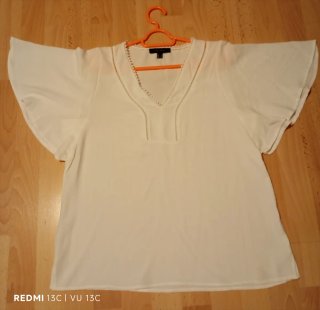 Blusa Blanca Cortefiel Talla M