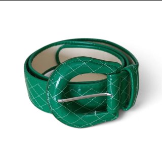 Cinturón Verde con Hebilla Redonda