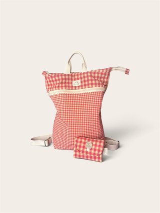 Mochila y Monedero de Cuadros
