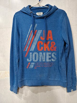Sudadera Jack & Jones Azul con Capucha y logo