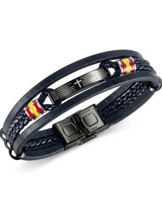 Pulsera de Hombre en Cuero y Acero