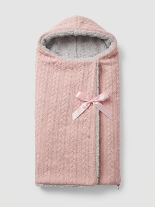 Saco para bebé rosa con textura de punto