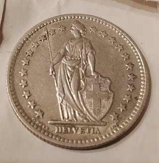 Moneda de Plata 2 Francos Suiza 1947