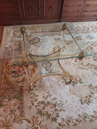 Mesa Auxiliar de Cristal y Metal