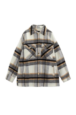 Sobrecamisa larga de cuadros Zara