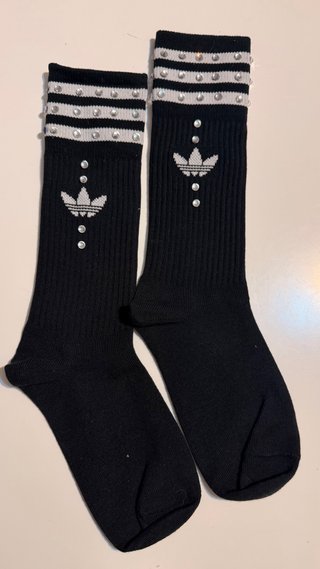 Calcetines Adidas Negros con Pedrería