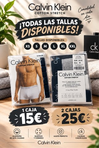 Pack 3 Calzoncillos Calvin Klein Talla S a XXL