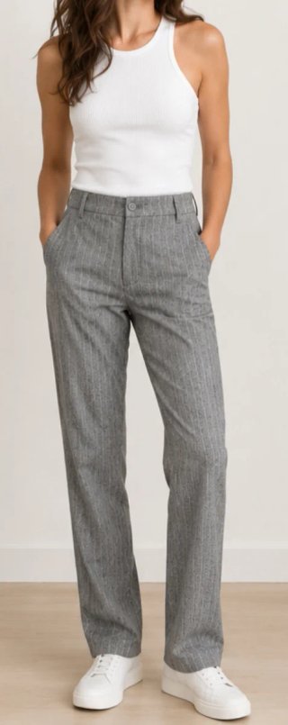 Pantalón de vestir gris raya diplomática