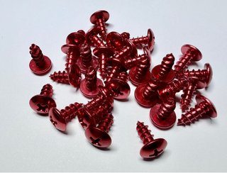 30 Unidades Tornillos Rojo Aluminio Moto