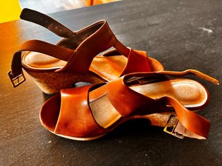 Sandalias de Piel Clarks Marrones Talla 39