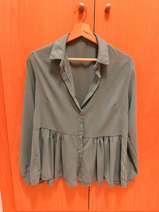 Blusa Verde Agua Holgada