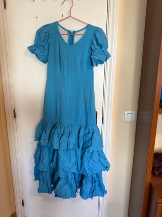 Traje de flamenca azul