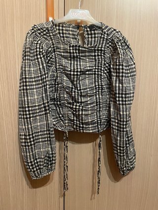 Blusa de cuadros manga larga talla XS