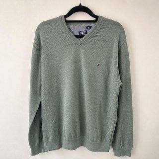 Jersey Tommy Hilfiger Verde Cuello V Talla M