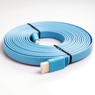Cable HDMI 4k azul plano de cinco metros