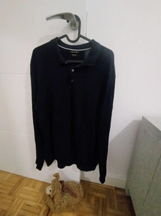 Polo de manga larga Massimo Dutti azul marino