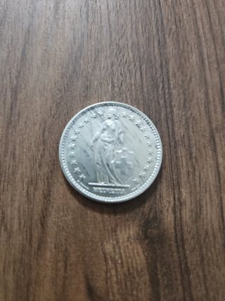 Moneda 2 Francos Suizos 1960 Plata