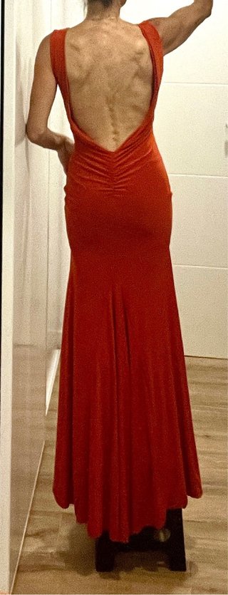 Vestido largo de fiesta naranja