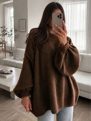 Jersey de punto marrón